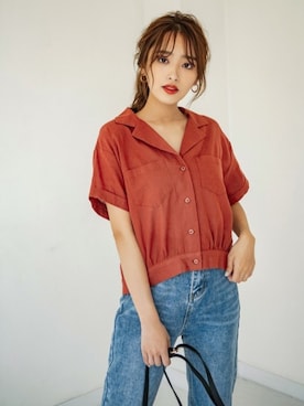 「GRL（グレイル）のテーパードデニムパンツ（デニムパンツ）」を使った、GRLグレイル_OFFICIALさん（レディース・160cm）の夏コーディネート