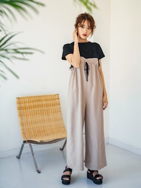 「GRL（グレイル）のアイテム（オールインワン・サロペット）」を使った、GRLグレイル_OFFICIALさん（レディース・160cm）の夏コーディネート
