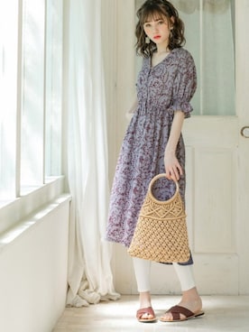 「GRL（グレイル）のクロスベルトデザインフラットサンダル（サンダル）」を使った、GRLグレイル_OFFICIALさん（レディース・161cm）の夏コーディネート