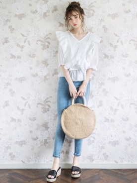 「GRL（グレイル）のアイテム（ピアス（両耳用））」を使った、GRLグレイル_OFFICIALさん（レディース・161cm）の夏コーディネート