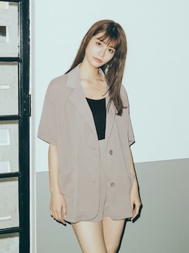 「GRL（グレイル）のアイテム（セットアップ）」を使った、GRLグレイル_OFFICIALさん（レディース・165cm）の夏コーディネート