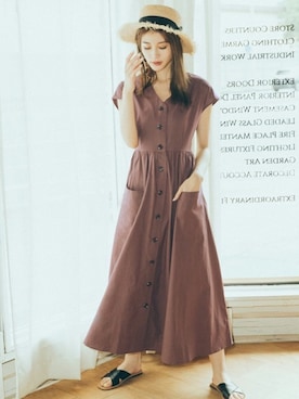 「GRL（グレイル）のクロスベルトデザインフラットサンダル（サンダル）」を使った、GRLグレイル_OFFICIALさん（レディース・165cm）の夏コーディネート