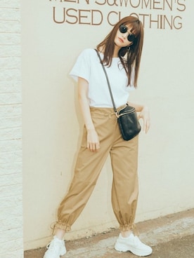 「GRL（グレイル）のアイテム（セットアップ）」を使った、GRLグレイル_OFFICIALさん（レディース・165cm）の夏コーディネート