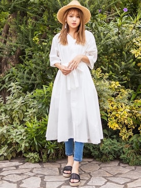 「GRL（グレイル）のアイテム（帽子）」を使った、GRLグレイル_OFFICIALさん（レディース・158cm）の夏コーディネート