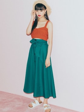 「GRL（グレイル）のアイテム（キャミソール）」を使った、GRLグレイル_OFFICIALさん（レディース・160cm）の夏コーディネート