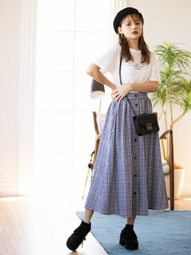 「GRL（グレイル）のアイテム（ハンチング/ベレー帽）」を使った、GRLグレイル_OFFICIALさん（レディース・158cm）の秋コーディネート