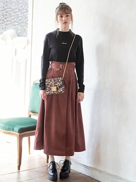 「黒ニット」｜GRLグレイル_OFFICIALさん（レディース・161cm）の秋コーディネート