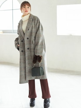 「GRL（グレイル）のアイテム（チェスターコート）」を使った、GRLグレイル_OFFICIALさん（レディース・161cm）の秋コーディネート