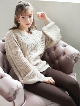 「GRL（グレイル）のリブニットフレアパンツ（その他パンツ）」を使った、GRLグレイル_OFFICIALさん（レディース・161cm）の秋コーディネート