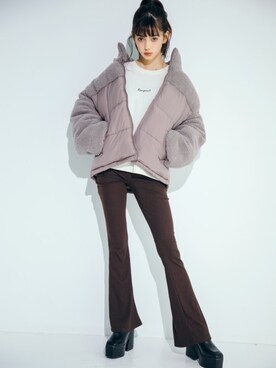 「GRL（グレイル）のアイテム（スウェット）」を使った、GRLグレイル_OFFICIALさん（レディース・163cm）の冬コーディネート