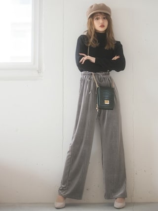 GRL（グレイル）の「ベロアプリーツワイドパンツ（その他パンツ）」 - WEAR