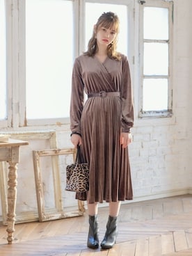 「GRL（グレイル）のアイテム（ピアス（両耳用））」を使った、GRLグレイル_OFFICIALさん（レディース・161cm）の冬コーディネート