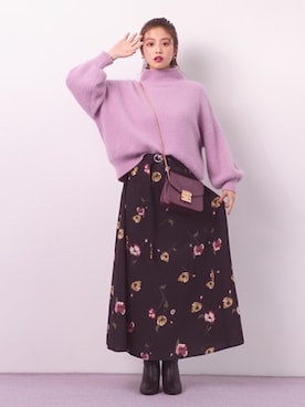 「GRL（グレイル）のアイテム（ピアス（両耳用））」を使った、GRLグレイル_OFFICIALさん（レディース・157cm）の冬コーディネート