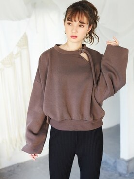 「GRL（グレイル）のアイテム（スウェット）」を使った、GRLグレイル_OFFICIALさん（レディース・161cm）の冬コーディネート