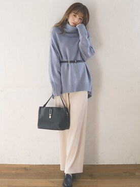 「GRL（グレイル）のアイテム（ローファー）」を使った、GRLグレイル_OFFICIALさん（レディース・158cm）の冬コーディネート