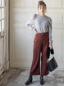 「GRL（グレイル）のアイテム（ピアス（両耳用））」を使った、GRLグレイル_OFFICIALさん（レディース・161cm）の冬コーディネート