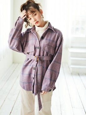 「GRL（グレイル）のアイテム（ピアス（両耳用））」を使った、GRLグレイル_OFFICIALさん（レディース・161cm）の冬コーディネート