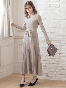 責任 彼は ウルル ウエスト リボン ニット ワンピース グレイル Archtechno Jp