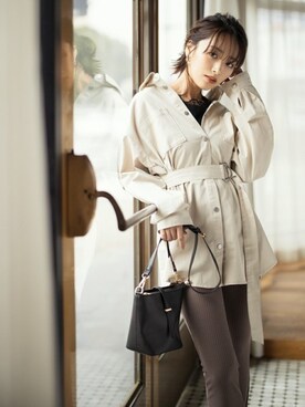 「GRL（グレイル）のリブニットフレアパンツ（その他パンツ）」を使った、GRLグレイル_OFFICIALさん（レディース・160cm）の冬コーディネート