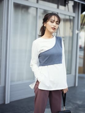 「ワンショルダー」｜「アイテム（アクセサリー）」を使った、GRLグレイル_OFFICIALさん（レディース・160cm）の冬コーディネート