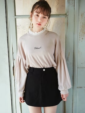 「GRL（グレイル）のアイテム（Tシャツ/カットソー）」を使った、GRLグレイル_OFFICIALさん（レディース・161cm）の春コーディネート
