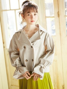 「GRL（グレイル）のアイテム（その他アウター）」を使った、GRLグレイル_OFFICIALさん（レディース・161cm）の春コーディネート