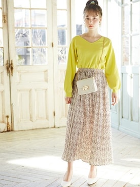 「Vネック」｜GRLグレイル_OFFICIALさん（レディース・161cm）の春コーディネート