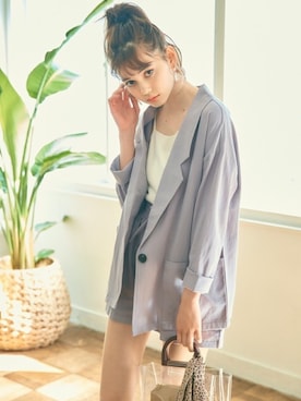 「GRL（グレイル）のアイテム（セットアップ）」を使った、GRLグレイル_OFFICIALさん（レディース・163cm）の春コーディネート