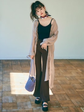 「GRL（グレイル）のアイテム（キャミソール）」を使った、GRLグレイル_OFFICIALさん（レディース・163cm）の春コーディネート