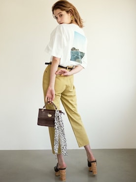 「GRL（グレイル）のアイテム（Tシャツ/カットソー）」を使った、GRLグレイル_OFFICIALさん（レディース・168cm）の春コーディネート