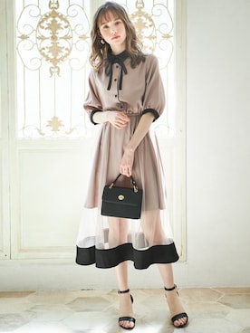 「GRL（グレイル）のアイテム（ピアス（両耳用））」を使った、GRLグレイル_OFFICIALさん（レディース・161cm）の春コーディネート