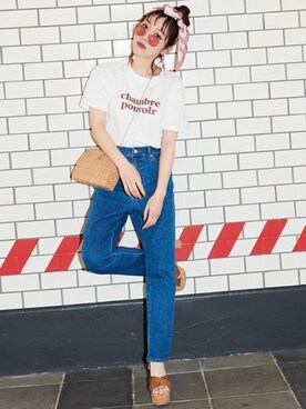 「GRL（グレイル）のアイテム（かごバッグ）」を使った、GRLグレイル_OFFICIALさん（レディース・153cm）の春コーディネート