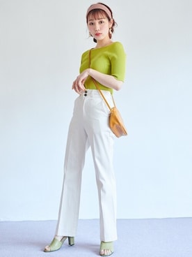 「アイテム（サンダル、グリーン系）」を使った、GRLグレイル_OFFICIALさん（レディース・153cm）の春コーディネート