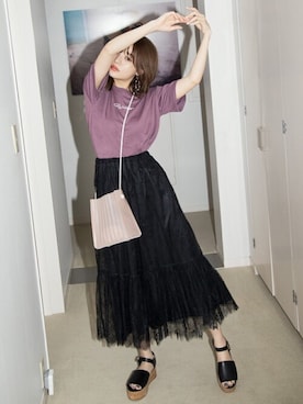 「GRL（グレイル）のアイテム（ピアス（両耳用））」を使った、GRLグレイル_OFFICIALさん（レディース・158cm）の春コーディネート