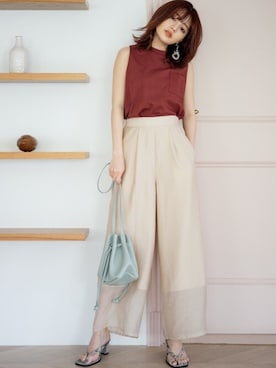 「GRL（グレイル）のアイテム（Tシャツ/カットソー）」を使った、GRLグレイル_OFFICIALさん（レディース・158cm）の夏コーディネート