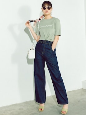 「アイテム（サンダル、グリーン系）」を使った、GRLグレイル_OFFICIALさん（レディース・160cm）の夏コーディネート