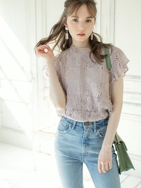 「スカラップ」｜「アイテム（アクセサリー）」を使った、GRLグレイル_OFFICIALさん（レディース・161cm）の夏コーディネート