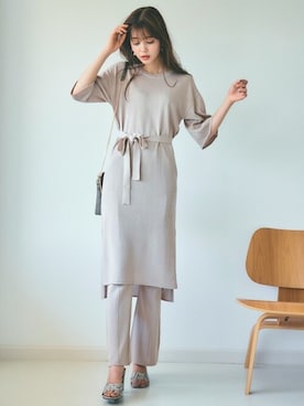 「GRL（グレイル）のアイテム（セットアップ）」を使った、GRLグレイル_OFFICIALさん（レディース・163cm）の夏コーディネート