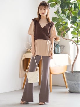 「ニットビスチェ」｜GRLグレイル_OFFICIALさん（レディース・158cm）の夏コーディネート