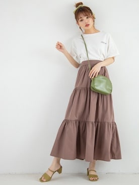 「アイテム（サンダル、グリーン系）」を使った、GRLグレイル_OFFICIALさん（レディース・158cm）の夏コーディネート