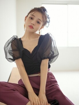 「GRL（グレイル）のアイテム（ピアス（両耳用））」を使った、GRLグレイル_OFFICIALさん（レディース・158cm）の夏コーディネート