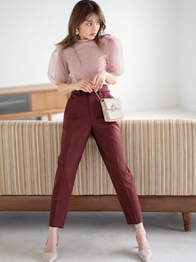 「GRL（グレイル）のアイテム（Tシャツ/カットソー）」を使った、GRLグレイル_OFFICIALさん（レディース・158cm）の夏コーディネート