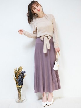 「GRL（グレイル）のアイテム（ピアス（両耳用））」を使った、GRLグレイル_OFFICIALさん（レディース・161cm）の秋コーディネート