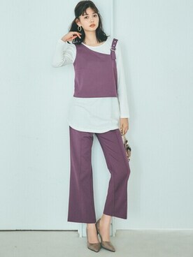 「GRL（グレイル）のアイテム（セットアップ）」を使った、GRLグレイル_OFFICIALさん（レディース・163cm）の秋コーディネート