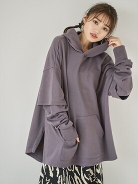 「GRL（グレイル）のアイテム（パーカー）」を使った、GRLグレイル_OFFICIALさん（レディース・157cm）の秋コーディネート