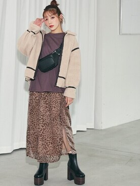 「GRL（グレイル）のアイテム（その他アウター）」を使った、GRLグレイル_OFFICIALさん（レディース・153cm）の秋コーディネート
