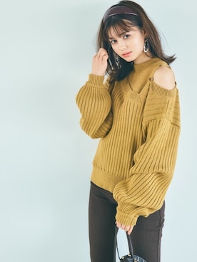 「GRL（グレイル）のリブニットフレアパンツ（その他パンツ）」を使った、GRLグレイル_OFFICIALさん（レディース・163cm）の秋コーディネート