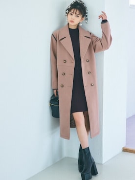 「GRL（グレイル）のアイテム（その他アウター）」を使った、GRLグレイル_OFFICIALさん（レディース・163cm）の冬コーディネート