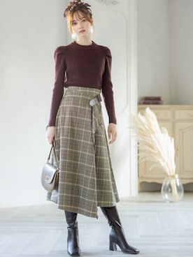 「グレイル」｜「アイテム（ブーツ）」を使った、GRLグレイル_OFFICIALさん（レディース・161cm）の冬コーディネート