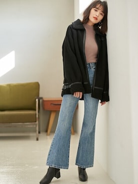 「GRL（グレイル）のアイテム（その他アウター）」を使った、GRLグレイル_OFFICIALさん（レディース・160cm）の冬コーディネート